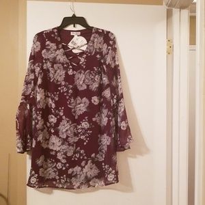 Maroon floral dress